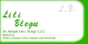 lili blegu business card